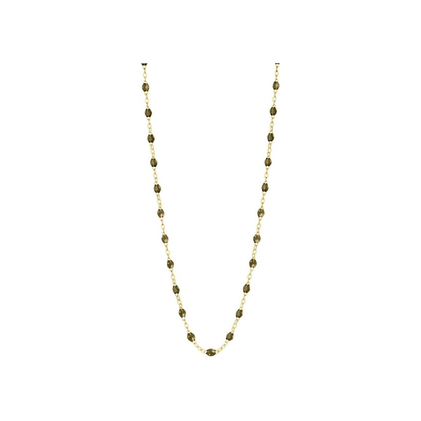 Collier Gigi Clozeau Classique en or jaune et résine kaki, 45cm