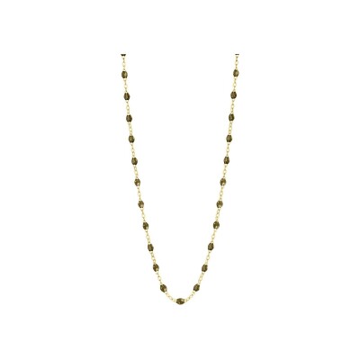 Collier Gigi Clozeau Classique en or jaune et résine kaki, 50cm