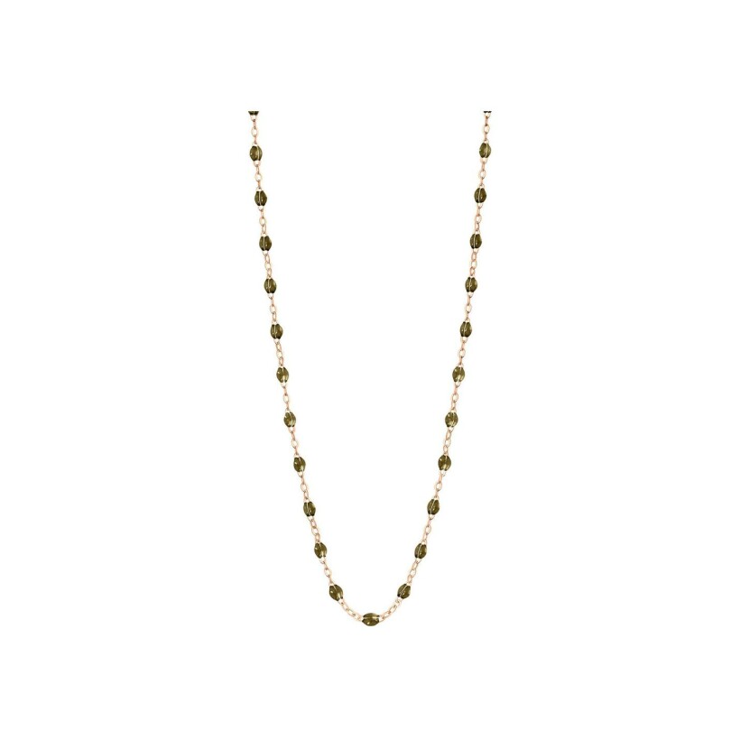 Collier Gigi Clozeau Classique en or rose et résine kaki, 45cm