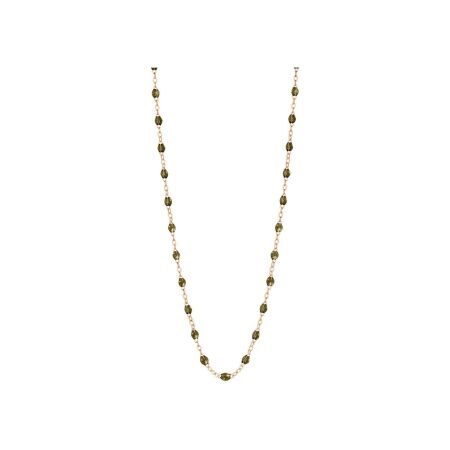 Collier Gigi Clozeau Classique en or rose et résine kaki, 45cm