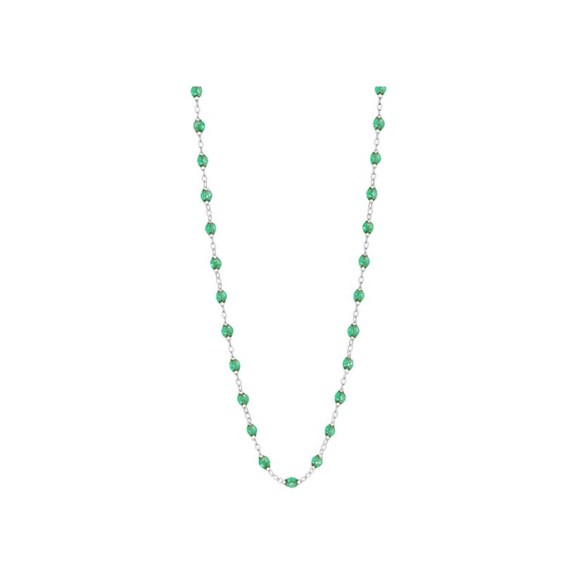 Collier Gigi Clozeau Classique en or blanc et résine menthe, 45cm