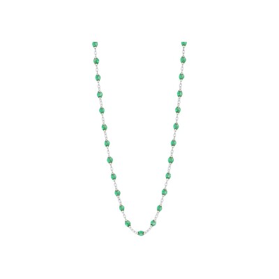 Collier Gigi Clozeau Classique en or blanc et résine menthe, 50cm