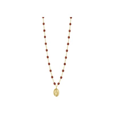 Collier Gigi Clozeau Madone en or jaune et résine moka, taille 42cm