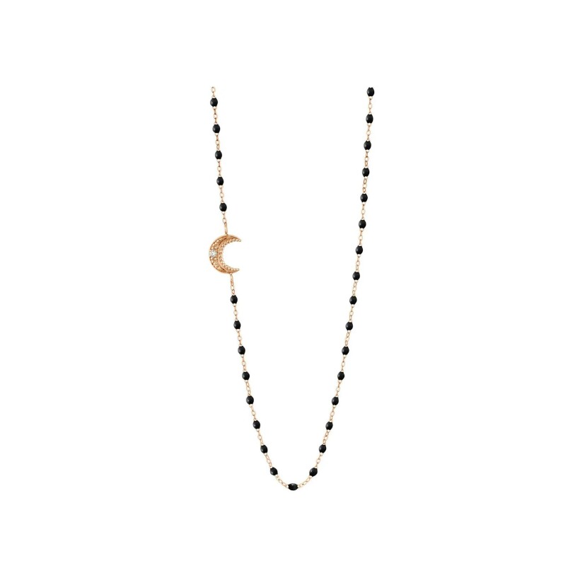 Gigi Clozeau Puce necklace, pink gold, black resin, diamond, size 42cm