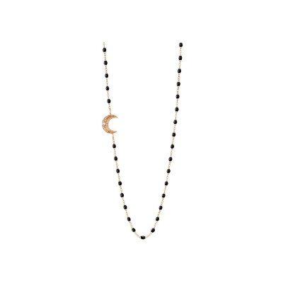 Gigi Clozeau Puce necklace, pink gold, black resin, diamond, size 42cm