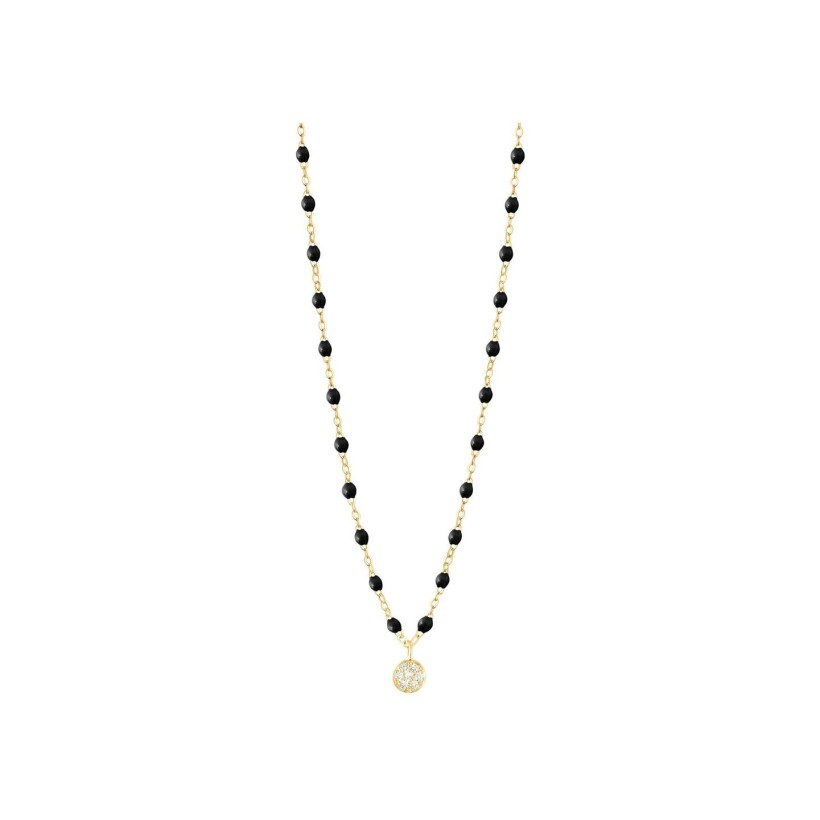Gigi Clozeau Puce necklace, yellow gold, black resin and diamonds, size 42cm