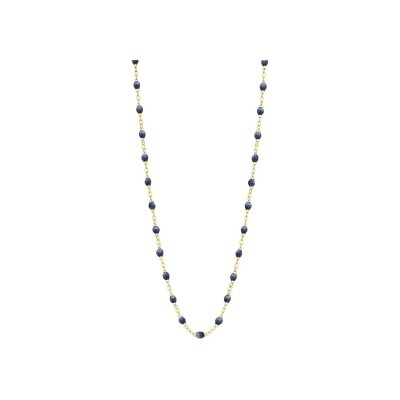 Collier Gigi Clozeau Classique en or jaune et résine bleu nuit, 45cm