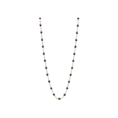 Collier Gigi Clozeau Classique en or rose et résine bleu nuit, 50cm