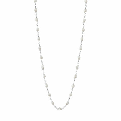 Collier Gigi Clozeau Classique en or blanc et résine opale, 42cm