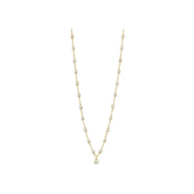 Collier Gigi Clozeau Gigi Suprême en or jaune, résine opale et diamants, taille 42cm