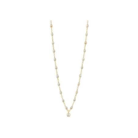 Collier Gigi Clozeau Gigi Suprême en or jaune, résine opale et diamants, taille 42cm