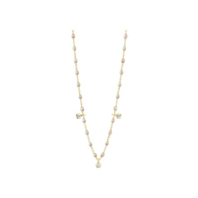 Collier Gigi Clozeau Gigi Suprême en or jaune, résine opale et diamants, taille 45cm