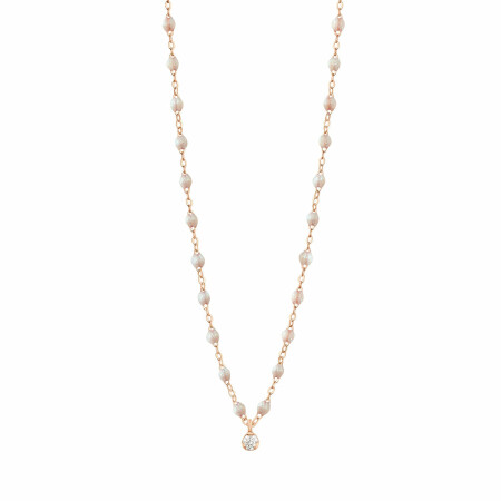 Collier Gigi Clozeau Gigi Suprême en or rose, résine opale et diamant, 42cm