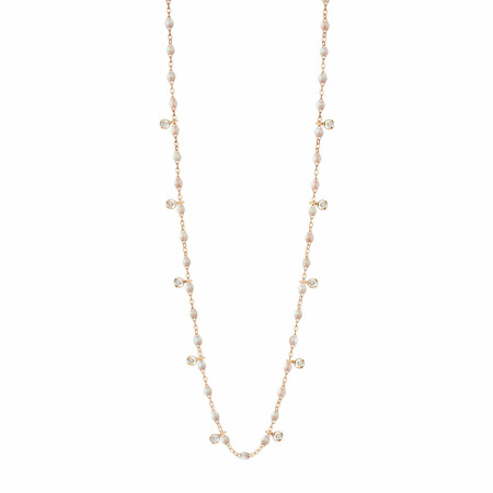 Collier Gigi Clozeau Gigi Suprême en or rose, résine opale et diamants, 60cm