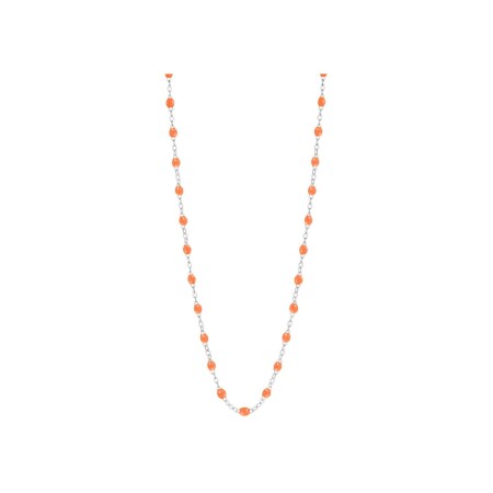 Collier Gigi Clozeau Classique en or blanc et résine orange fluo, 42cm