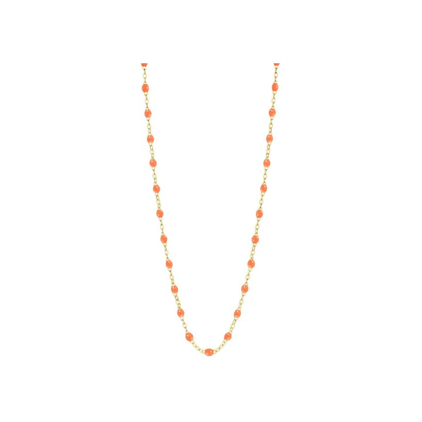 Collier Gigi Clozeau Classique en or jaune et résine orange fluo, 45cm