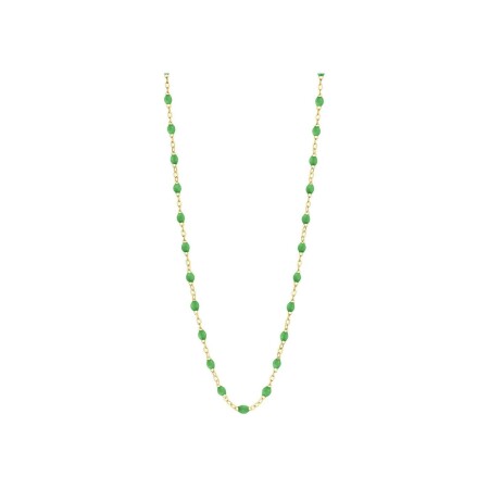 Collier Gigi Clozeau Classique en or jaune et résine vert prairie, 45cm