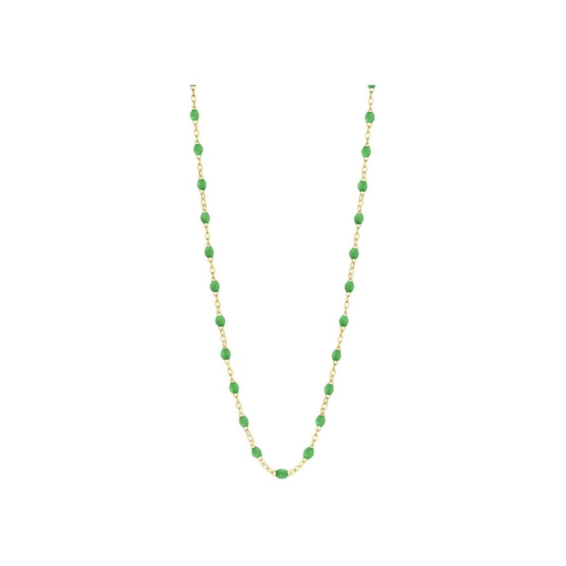 Collier Gigi Clozeau Classique en or jaune et résine vert prairie, 50cm