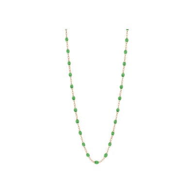 Gigi Clozeau Classique necklace, rose gold, meadow green resin, size 45cm