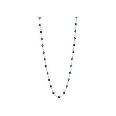 Collier Gigi Clozeau Classique en or jaune et résine bleu prusse, 45cm