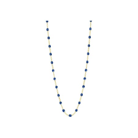 Collier Gigi Clozeau Classique en or jaune et résine bleu prusse, 45cm