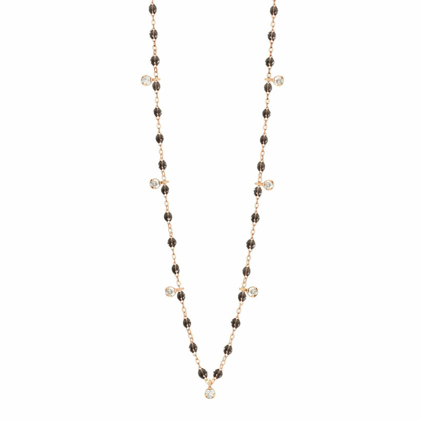 Gigi Clozeau Gigi Suprême necklace, rose gold, quartz resin and diamonds, 50cm