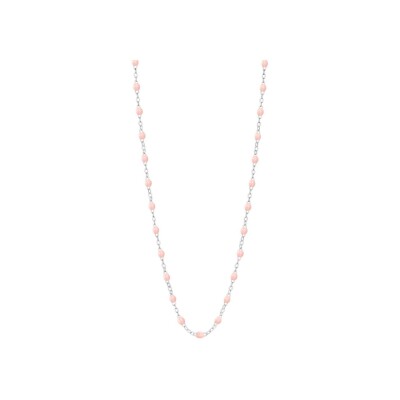 Collier Gigi Clozeau Classique en or blanc et résine rose bébé, 50cm