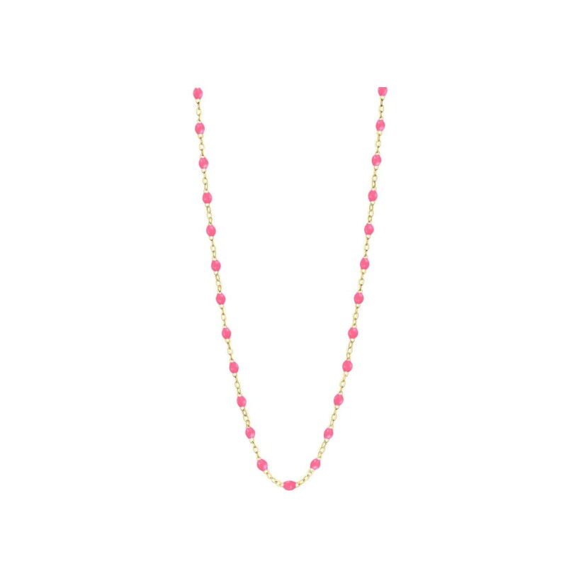 Collier Gigi Clozeau Classique en or jaune et résine rose fluo, 45cm