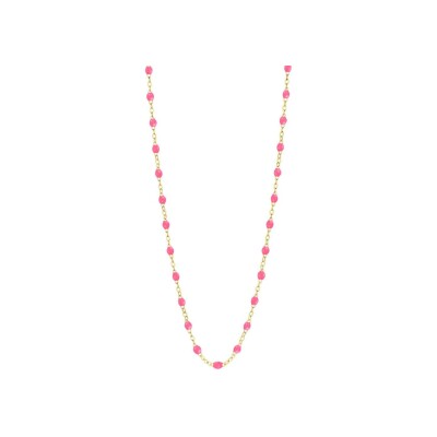 Collier Gigi Clozeau Classique en or jaune et résine rose fluo, 50cm