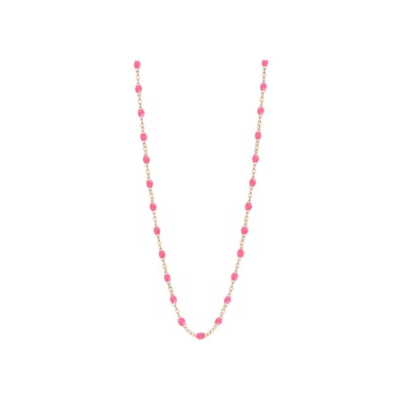 Collier Gigi Clozeau Classique en or rose et résine rose fluo, 45cm