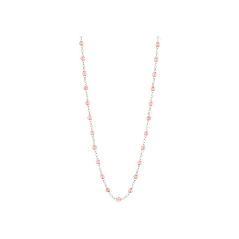 Collier Gigi Clozeau Classique en or blanc et résine rosée, 45cm