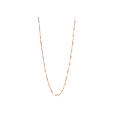 Collier sautoir Gigi Clozeau Classique en or rose et résine rosée, 60cm