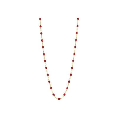 Collier Gigi Clozeau Classique en or jaune et résine rouge, 42cm