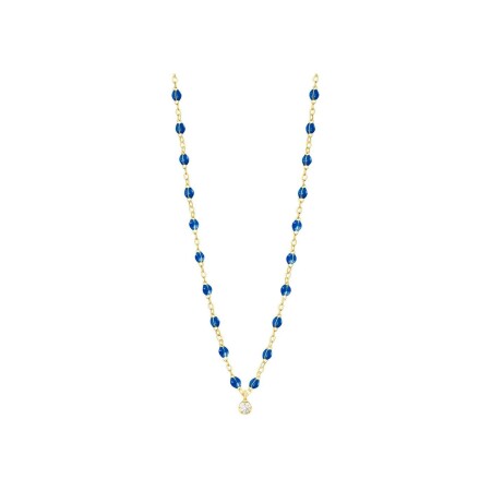 Collier Gigi Clozeau Gigi Suprême en or jaune, résine bleu saphir et diamants, taille 42cm