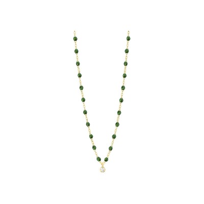 Collier Gigi Clozeau Gigi Suprême en or jaune, résine scarabée et diamants, taille 42cm