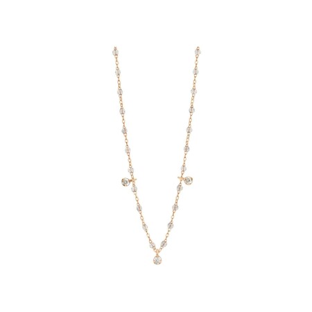 Collier Gigi Clozeau Gigi Suprême en or rose, résine sparkle et diamants, taille 45cm