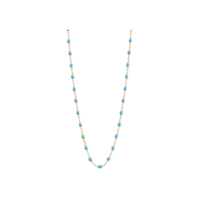 Collier Gigi Clozeau Classique en or jaune et résine turquoise bleu, 45cm