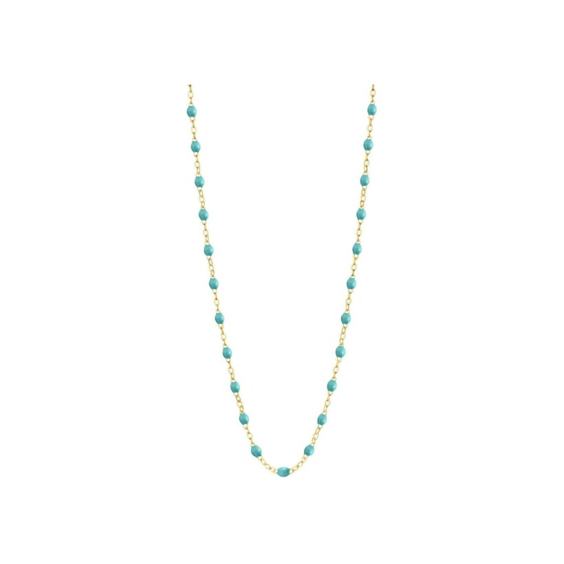 Collier Gigi Clozeau Classique en or jaune et résine turquoise vert, 45cm