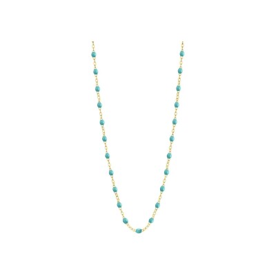 Gigi Clozeau Classique necklace, yellow gold, turquoise green resin, size 45cm