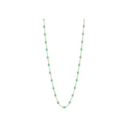 Collier Gigi Clozeau Classique en or jaune et résine vert d'eau, 45cm