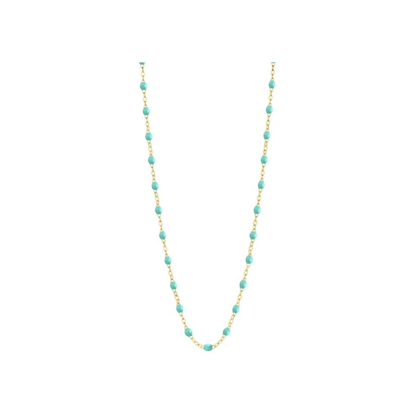 Collier Gigi Clozeau Classique en or jaune et résine vert d'eau, 50cm