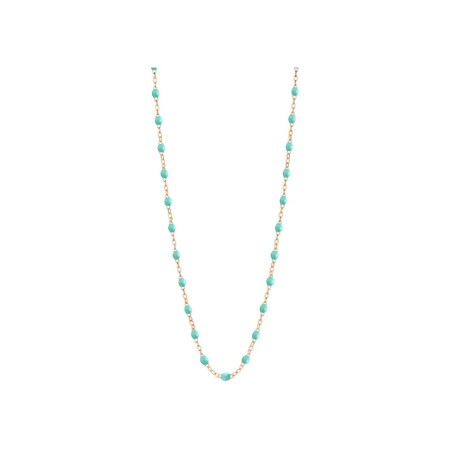 Collier Gigi Clozeau Classique en or rose et résine vert d'eau, 45cm