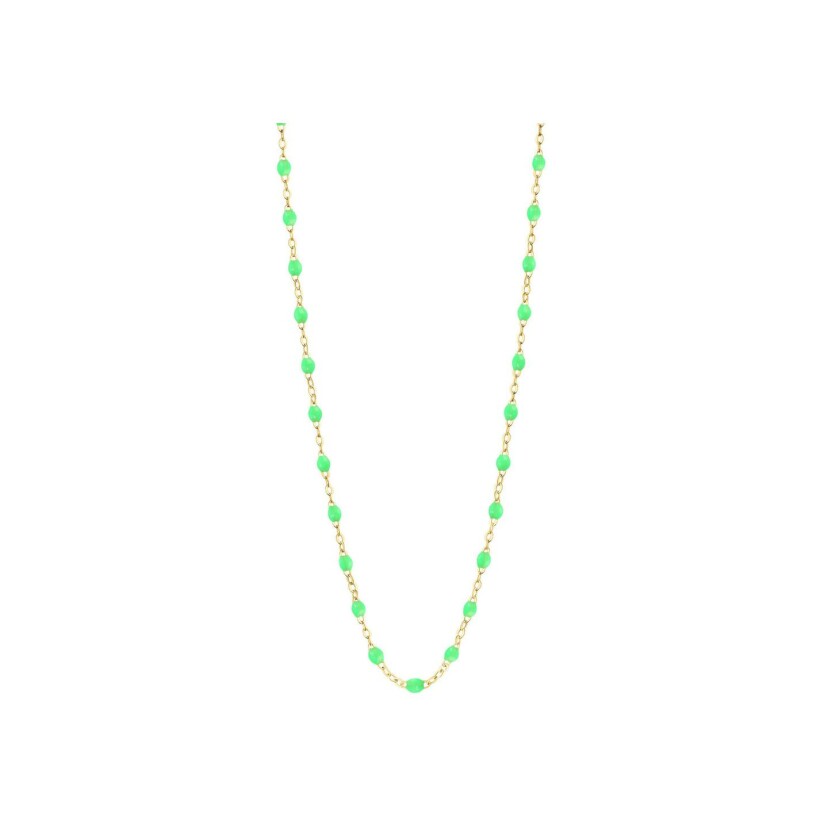 Collier Gigi Clozeau Classique en or jaune et résine vert fluo, 50cm