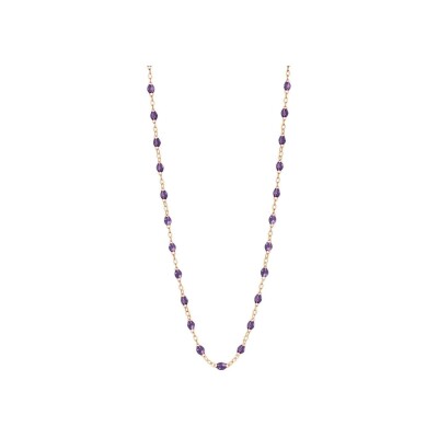 Collier Gigi Clozeau Classique en or rose et résine violet, 50cm