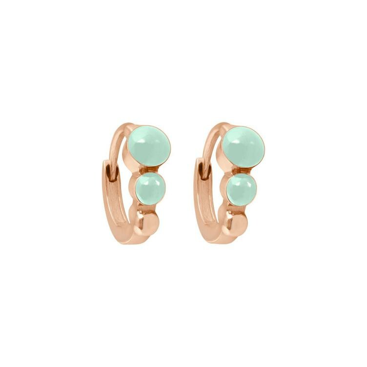 Boucles d'oreilles Gigi Clozeau Classique en or rose et résine jade