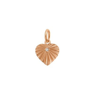 Gigi Clozeau Croix Lumière pendant, pink gold and diamond