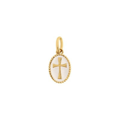 Pendentif Gigi Clozeau Croix en or jaune et résine blanche