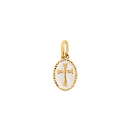 Pendentif Gigi Clozeau Croix en or jaune et résine blanche