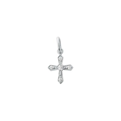Pendentif Gigi Clozeau Croix Vintage en or blanc et diamants