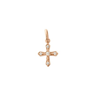 Pendentif Gigi Clozeau Croix Vintage en or rose et diamants